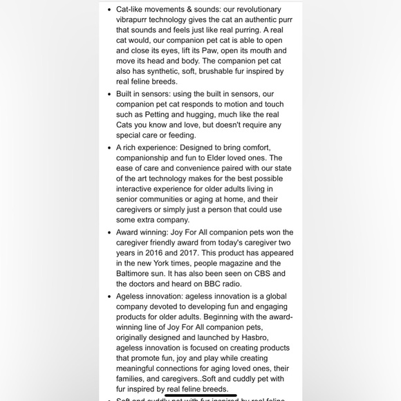 Joy for All companion toy cat - Picture 8 of 9